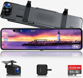【前4K+後1080P・業界唯一 ADAS搭載】Changer V69PRO ドライブレコーダー ミラー型 前後 前後カメラ 流媒体 ADAS搭載 BSD LCA 安全運転支援 車間距離警告 レーン逸脱防止 ドラレコ デジタル 11インチ 録音機能 Gセンサー WDR GPS 24時間駐車監視 夜間 64GのTFカード付属