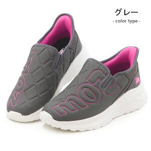 moz モズ スリッポン レディース 厚底 靴 ハンズフリー 手を使わない スニーカー カジュアル サイドゴア キルティング 疲れにくい 軽量 軽い 408