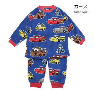 ディズニー パジャマ 寝巻き プリンセス スヌーピー カーズ プーさん トムとジェリー アナ雪 ミニー キッズ ベビー 子供服 フリース 総柄 長袖 長ズボン 上下セット