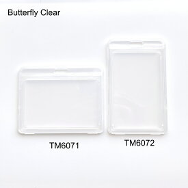 [玉川製作所] IDカードホルダー Butterfly Clear 全面クリア 軽量ハードケース プラケース スラップでロック！定期入れ 社員証 IDカード 認証 パスケース通学通勤オフィスに　タテ＆ヨコ