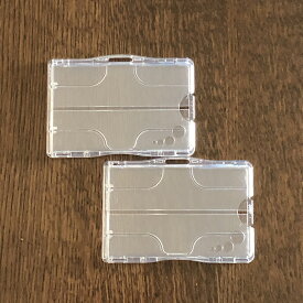 ■ABS樹脂製IDカードホルダー2個セット■社員証 認証 通勤 通学 定期 パスケース カードケース 安心 クリア メンズ レディース キッズ 塾