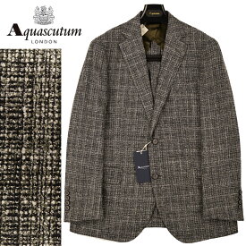◆Aquascutum アクアスキュータム◆春夏モデル 定価 110,000円 日本製 リングヤーン シルク混ウール ミックスカラージャケット グレー(AB5・BB4サイズ) メンズジャケット ビジネス カジュアル おしゃれ