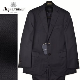 ◆Aquascutum アクアスキュータム◆春夏モデル 定価 176,000円 日本製 無地ウールスーツ 紺(A4・AB4・AB5サイズ)メンズスーツ ビジネススーツ おしゃれ
