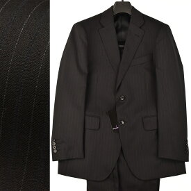 【ツーパンツ/パンツ2本セット】総裏 ウールポリエステル ストライプスーツ 黒(A4・A5・A7・A8)メンズスーツ ビジネススーツ 卒業式 入学式 入社式 新入社員 男 1146472-A