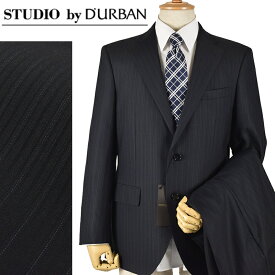 ◆STUDIO by D'URBAN スタジオ バイ ダーバン◆秋冬 ピンストライプ柄 Super100'S ウール スーツ 濃紺(A4・A5・AB5サイズ) メンズスーツ ビジネススーツ 卒業式 入学式 入社式 新入社員 男