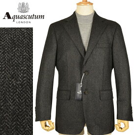 ◆Aquascutum アクアスキュータム◆秋冬モデル 定価 154,000円 日本製 起毛ウール ヘリンボーン柄ジャケット ダークグレー(AB6サイズ)メンズジャケット ビジネス カジュアル おしゃれ