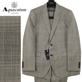 ◆Aquascutum アクアスキュータム◆春夏モデル 定価 176,000円 日本製 はっ水加工 グレンチェック柄スーツ(AB5・AB6サイズ)メンズスーツ ビジネススーツ おしゃれ