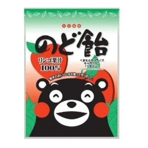 くまモンのど飴 1袋(90g)x10袋 (1ケース) リンゴ果汁100% 飴 アメ あめ くまモン ケース販売 ☆1【6310】