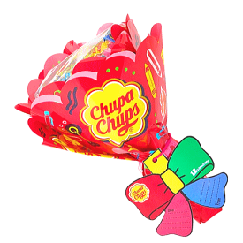 チュッパチャプス フラワーブーケ 12本入×1個 2025年Ver. クラシエ チュッパチャップス 新デザイン バレンタイン ホワイトデー 結婚式 子ども会 卒業式 卒園式 お祝い サプライズ 友達 家族 花束 プレゼント 贈り物 お菓子 おかし ラッピング不可 【6334】