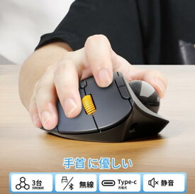 『P10付与』トラックボールマウス 無線 Bluetooth 2.4GHz 5段階DPI 親指 トラックボール マウス ボール 静音 高精度 7ボタン Type-C充電式 大容量バッテリー エルゴノミクス 進む/戻るボタン Windows/Mac/iOS/Android 多色選べる ProtoArc 1年保証