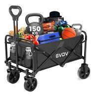【まもなく終了5580円】キャリーワゴン 耐荷重100kg 120L 伸縮ハンドル 折りたたみ 収納ポケット 自立 頑…