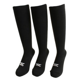 ゼット（ZETT）（キッズ）3足組 カラーソックス BLK BK03CS-1900 19〜21cm