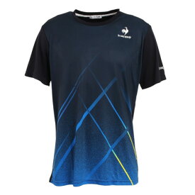 ルコックスポルティフ（lecoqsportif）（メンズ）テニスウェア ゲームシャツ Tシャツ 吸汗速乾 UPF50+ QTMTJA93 NVY