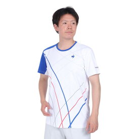 ルコックスポルティフ（lecoqsportif）（メンズ）テニスウェア サンスクリーングラフィックゲームシャツ QTMXJA90 WH 速乾
