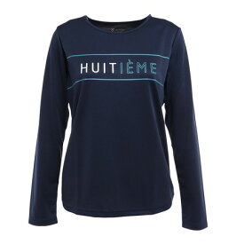 ウィッテム（HUITIEME）（レディース）テニスウェア レディース Logo Flock 長袖Tシャツ HU19F02LS733164NVY 速乾 UVカット