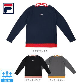 フィラ（FILA）（レディース）テニスウェア レディース 長袖エンボス フェイクTシャツ FL6748