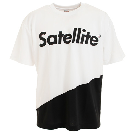 サテライト お買得 Satellite バドミントン ウェア Tシャツ 半袖 メンズ WHITE BLACK ドライ STS2D 2トーン 捧呈