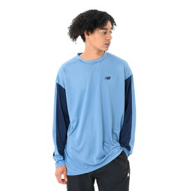 ニューバランス（new balance）（メンズ）バスケットボールウェア サイドカラーブロック ロングスリーブTシャツ AMT45180HEB