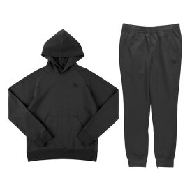 エゴザル（EGOZARU）（メンズ）バスケットボールウェア ダブルフェイス スウェット シェニー 上下セット 黒 EZFW25USW004 EZFW25USW002