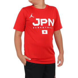 ジョーダン（JORDAN）（キッズ）バスケットボールウェア JPN 2023 半袖プラクティス Tシャツ YGB7NBA3-RED