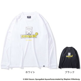 スポルディング（SPALDING）（メンズ、レディース）バスケットボールウェア 長袖 Tシャツ スポンジ・ボブ イエロー SMT24139S
