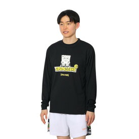 スポルディング（SPALDING）（メンズ、レディース）バスケットボールウェア 長袖 Tシャツ スポンジ・ボブ イエロー SMT24139SBK