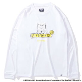 スポルディング（SPALDING）（メンズ、レディース）バスケットボールウェア 長袖 Tシャツ スポンジ・ボブ イエロー SMT24139SWH