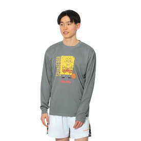 スポルディング（SPALDING）（メンズ、レディース）バスケットボールウェア 長袖 Tシャツ スポンジ・ボブ バスケットボール フリーク SMT24142SHG