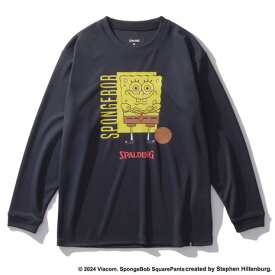 スポルディング（SPALDING）（キッズ）バスケットボールウェア ジュニア 長袖 Tシャツ スポンジ・ボブ バスケットボール フリーク SJT24167SBK