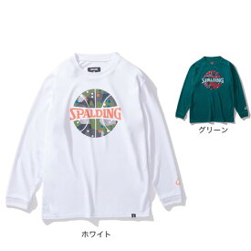 【20%OFFクーポン対象！12/11まで】スポルディング（SPALDING）（キッズ）バスケットボールウェア ジュニア 長袖 Tシャツ ポルカドット カモ ボールプリント SJT24160