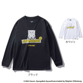 【20%OFFクーポン対象！12/11まで】スポルディング（SPALDING）（キッズ）バスケットボールウェア ジュニア 長袖 Tシャツ スポンジ・ボブ イエロー SJT24164S