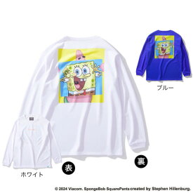 スポルディング（SPALDING）（キッズ）バスケットボールウェア ジュニア 長袖 Tシャツ スポンジ・ボブ ビッグフェイス SJT24169S
