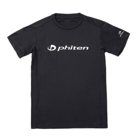 ファイテン（PHITEN）（メンズ、レディース）バレーボール 半袖 RUKUシャツ ブラック 白文字 3124JG57620