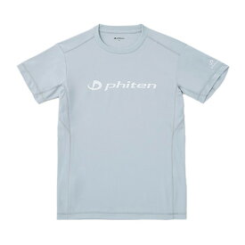 ファイテン（PHITEN）（メンズ、レディース）バレーボールウェア 半袖 RUKUシャツ グレー 白文字 3124JG57700