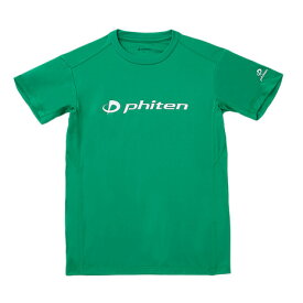 ファイテン（PHITEN）（メンズ、レディース）バレーボール 半袖 RUKUシャツ グリーン 白文字 3124JG58200