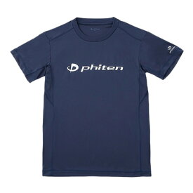 ファイテン（PHITEN）（メンズ、レディース）バレーボール 半袖 RUKUシャツ ネイビー 白文字 バレーボールウェア 3124JG58500
