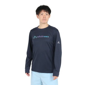 ファイテン（PHITEN）（メンズ、レディース）長袖Tシャツ ラメグラデ ネイビーブルー 3124JG63000