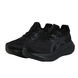 アシックス（ASICS）（レディース）ランニングシューズ ゲルニンバス27 ブラック グレー 1012B753.001 スニーカー クッション GEL-NIMBUS 27