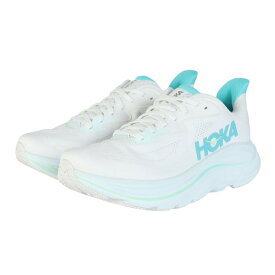 ホカ（HOKA）（レディース）ランニングシューズ ジョギングシューズ クリフトン 10 ホワイト グリーン 1162031-WTCL スニーカー 超軽量 クッション性 通気性