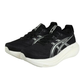 【特別価格11,500円！12/11まで】アシックス（ASICS）（レディース）ランニングシューズ ゲルニンバス27 ワイド ブラック グレー 1012B752.002 スニーカー クッション