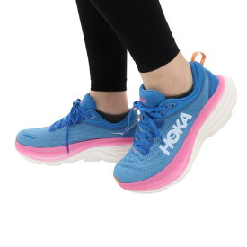 ホカ（HOKA）（レディース）ランニングシューズ ボンダイ 8 BONDI 8 ブルー ピンク 1127952-CSAA スニーカー トレーニング ジョギング 軽量