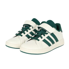 アディダス（adidas）（キッズ）ジュニアスニーカー スポーツシューズ グランドコート 2.0 キッズ オフホワイト NLD08-JQ8004 運動靴 トップストラップ