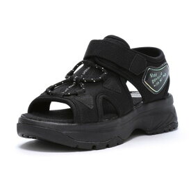 ムーンスター（MoonStar）（キッズ）ジュニアストラップサンダル ガールズニーモ NM J107 ブラック 12298286 厚底 抗菌 防臭 おしゃれ かわいい コーディネート