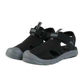 プーマ（PUMA）（キッズ）スポーツサンダル ジュニアストラップサンダル ファン レーサー メッシュ ブラック グレー 40157501 シャワーサンダル 軽量