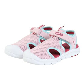 プーマ（PUMA）（キッズ）スポーツサンダル ジュニアストラップサンダル ファン レーサー メッシュ ピンク 40157503 シャワーサンダル アウトドア かわいい