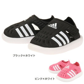 アディダス（adidas）（キッズ） クローズドトゥサマーウォーターサンダル ブラックホワイト ピンクホワイト GW0391 GW0390 ジュニア シューズ