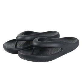クロックス（crocs）（メンズ、レディース）サンダル メロウリカバリーフリップ Bl ブラック 208437-001 シャワサン 鼻緒付き シンプル やわらかい