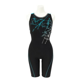 スピード（SPEEDO）（レディース）フィットネス水着 レディース 水泳 ルースンニースキン 黒×青 S-LLサイズ SFW12592Z KQ 撥水 UVカット