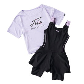 【10万ptバック！要エントリー＆抽選★9/20-30限定】フィラ（FILA）（キッズ）スクール水着 ジュニア 女子 水泳 Tシャツセット オンスクール 125665-PPL