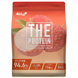 ALL UP（ALL UP）（メンズ、レディース）プロテイン THEPROTEIN ライチ&グレープフルーツ味 840g 約30食入 GWM52TK014 乳糖未配合 高たんぱく